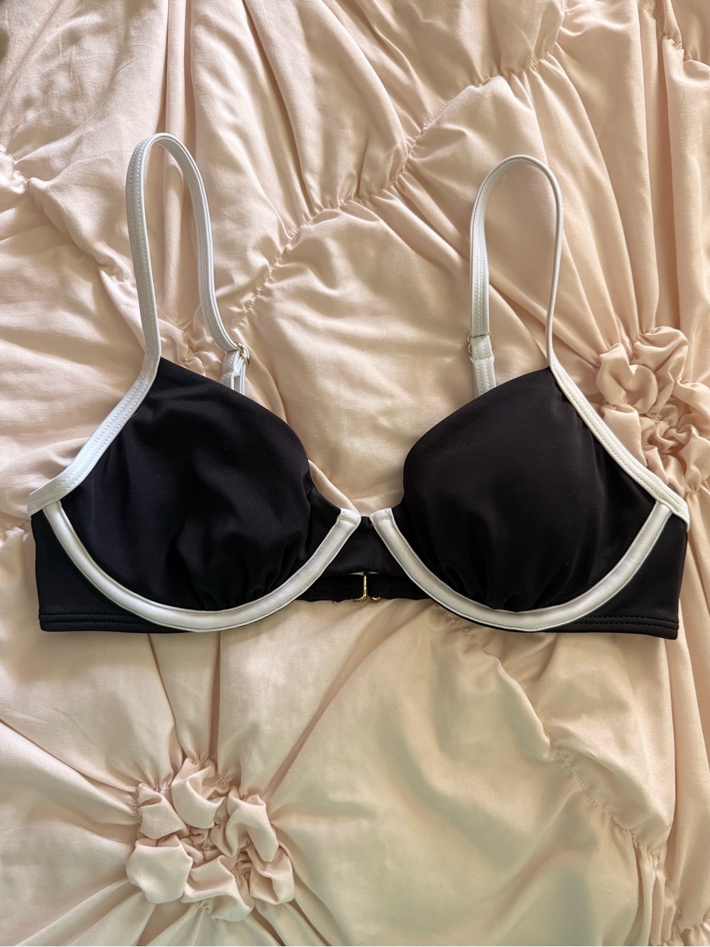 Black Bikini Top with White Trim